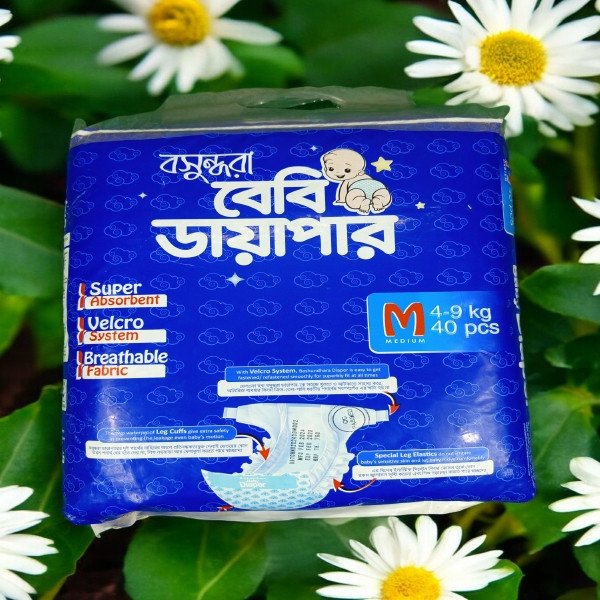 Bashundhara Diapar M (4-9 kg) 40 Pcs in Pack