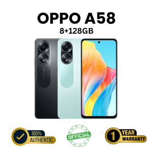 OPPO A58 8GB+128GB FHD+ Sunlight Display  50MP AI Camera Official Smartphone