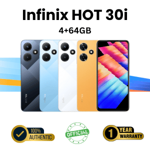 Infinix Hot 30i 4+64GB Fast Charge with 5000mAh Battery Official Smartphone