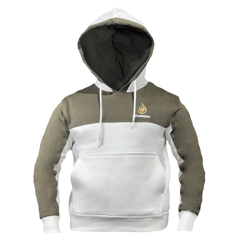 Pullover Hoodie – Palestine (Dark Olive and White combination)